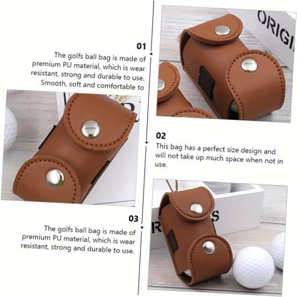 PU Leather Golf Ball Waist Pouch - Image 7
