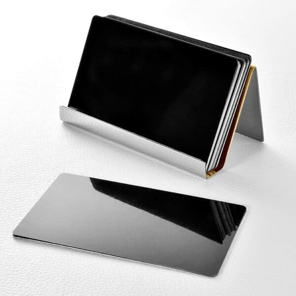V-Shaped 304 Stainless Steel Desktop Business Card Holder - 图片 7
