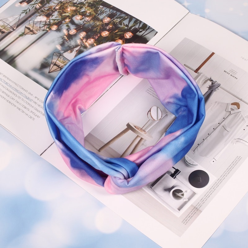 Dazzling Tie-Dye Crossover Sport Headband - 图片 7