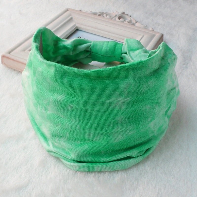 Handmade Tie-Dye Double Layer Extra Wide Headband - 图片 7
