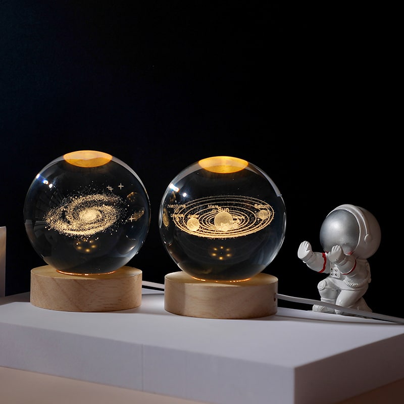 3D Engraved Crystal Galaxy Night Light - 图片 7