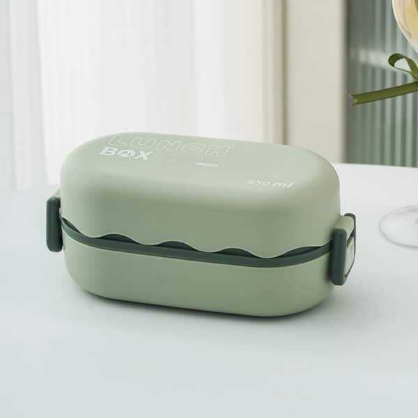 Microwaveable Creative Double Layer Compartments Lunch Box - 图片 7