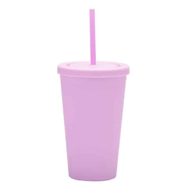 New Candy-color Double Plastic Straw 16OZ Drinking Cup - Image 7