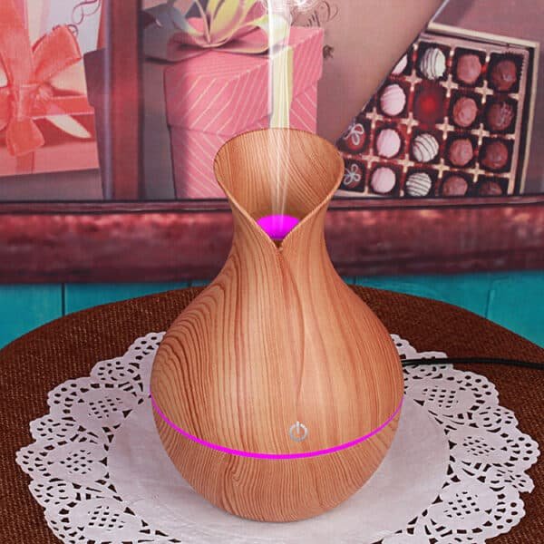 PVC Wood Grain LED Silent Aromatherapy Humidifier - 图片 7