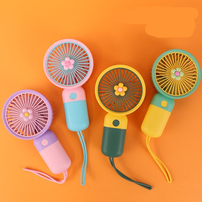 Summer Cartoon Flower Handheld USB Rechargeable Fan - 图片 8