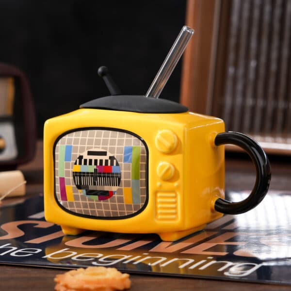 Fun TV-Shaped Straw Ceramic Mug - 图片 8